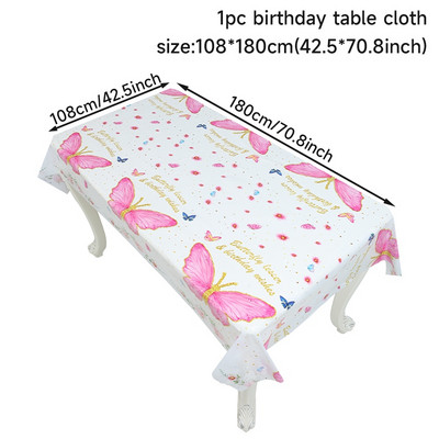 Drugelio gimtadienio vakarėlio vandeniui atspari staltiesė pavasario vasara lauko drugelių vakarėlio stalo dekoras Mergina su gimtadieniu vakarėlio dekoras