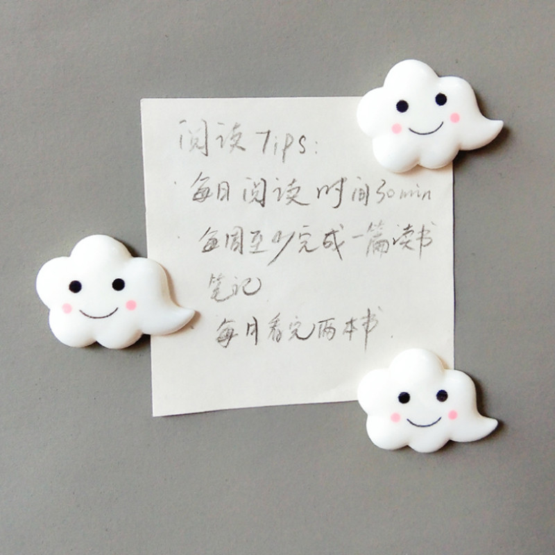 5tk Külmiku magnetvaigust koomiks armas pilvekommid süda külmkapimagnet kleebis sõnum kingitus kaunistus fotosein