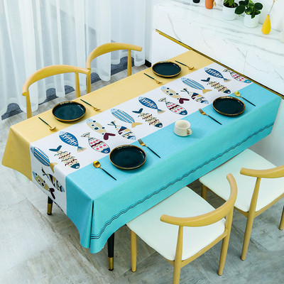 Moderna stila ziedu apdruka Taisnstūrveida ūdensnecaurlaidīgs galdauts galds kāzu noformējums pusdienu kafijas galdiņi galdauta pārklājs