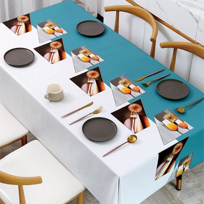 Moderna stila ziedu apdruka Taisnstūrveida ūdensnecaurlaidīgs galdauts galds kāzu noformējums pusdienu kafijas galdiņi galdauta pārklājs