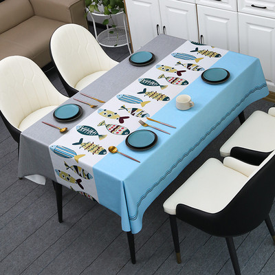 Moderna stila ziedu apdruka Taisnstūrveida ūdensnecaurlaidīgs galdauts galds kāzu noformējums pusdienu kafijas galdiņi galdauta pārklājs