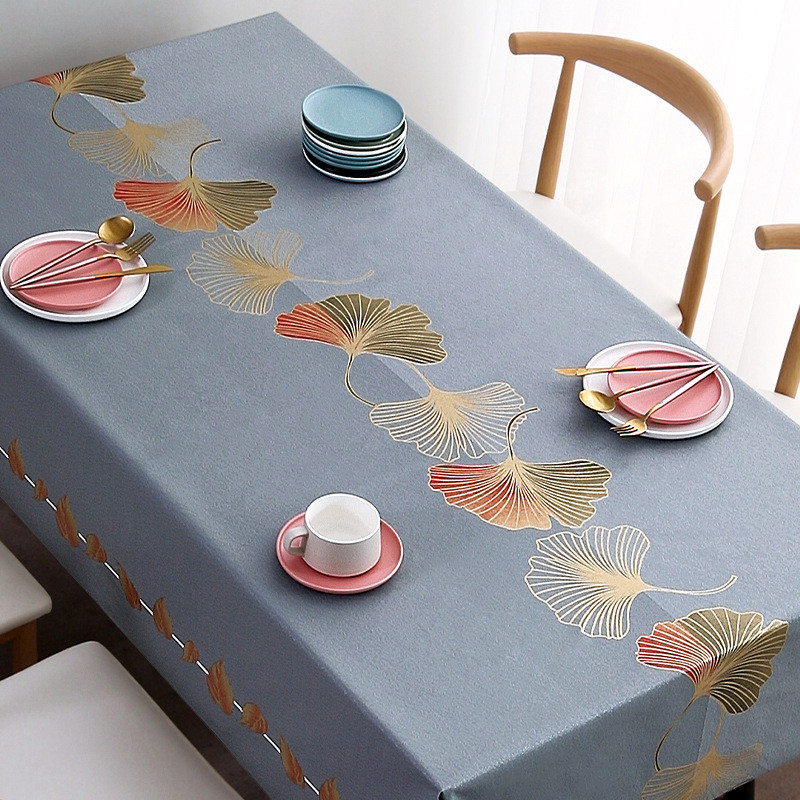 Moderna stila ziedu apdruka Taisnstūrveida ūdensnecaurlaidīgs galdauts galds kāzu noformējums pusdienu kafijas galdiņi galdauta pārklājs