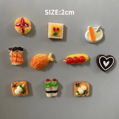 5gab. Simulācijas pārtikas sveķu aksesuāri Hamburgas suši picu ledusskapis Mājas dekorēšanas magnēti ledusskapjiem