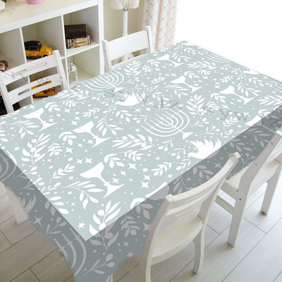 Față de masă evreiască ebraică decor de sărbători Față de masă dreptunghiulară Paște Fericit Față de masă Decor de petrecere Masă de bucătărie Fețe de loc Pesach Seder