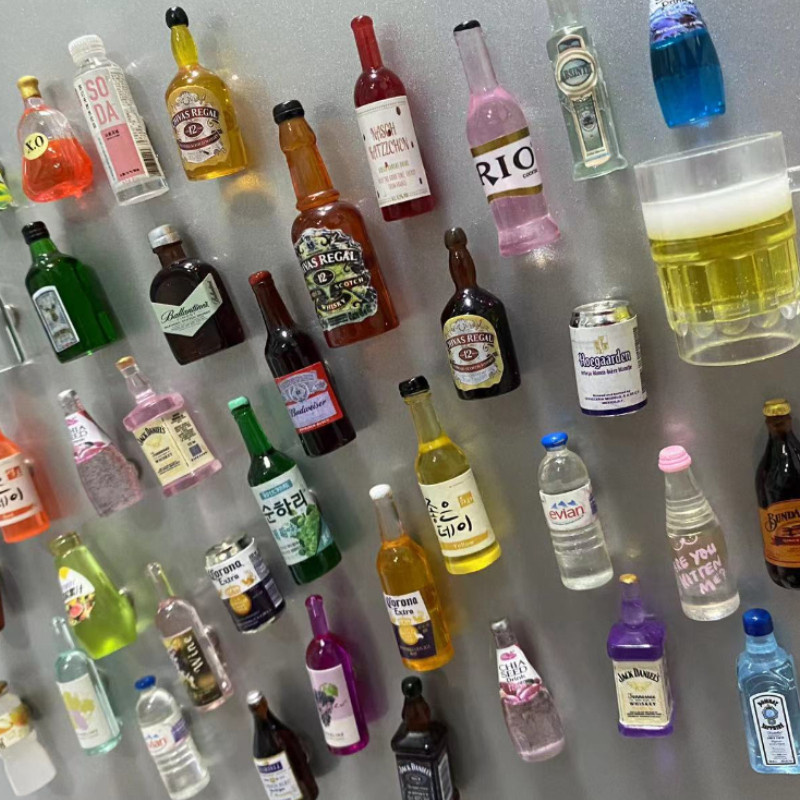 Μπουκάλια ποτών Cute Κουζίνα Ψυγείο Μαγνήτες Πρακτική Διακοσμητική Μαγνητική Ρητίνη Διακόσμηση σπιτιού