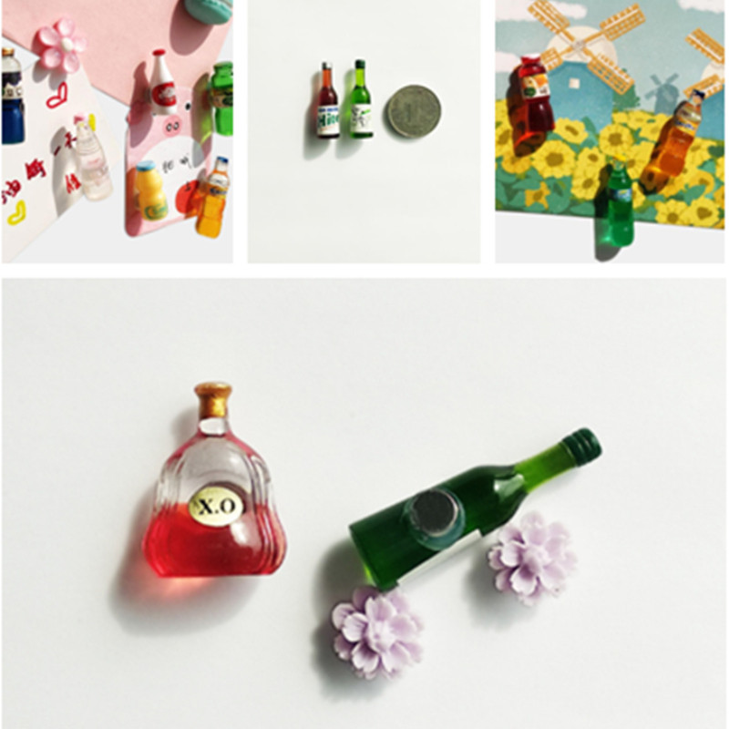 Μπουκάλια ποτών Cute Κουζίνα Ψυγείο Μαγνήτες Πρακτική Διακοσμητική Μαγνητική Ρητίνη Διακόσμηση σπιτιού