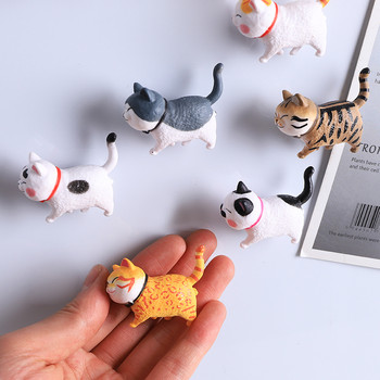 Творчески котешки хладилник 3d анимационен котешки магнит Сладки магнитни стикери Стикери със съобщения Сладки котки Домашен декор