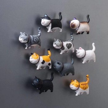 Творчески котешки хладилник 3d анимационен котешки магнит Сладки магнитни стикери Стикери със съобщения Сладки котки Домашен декор