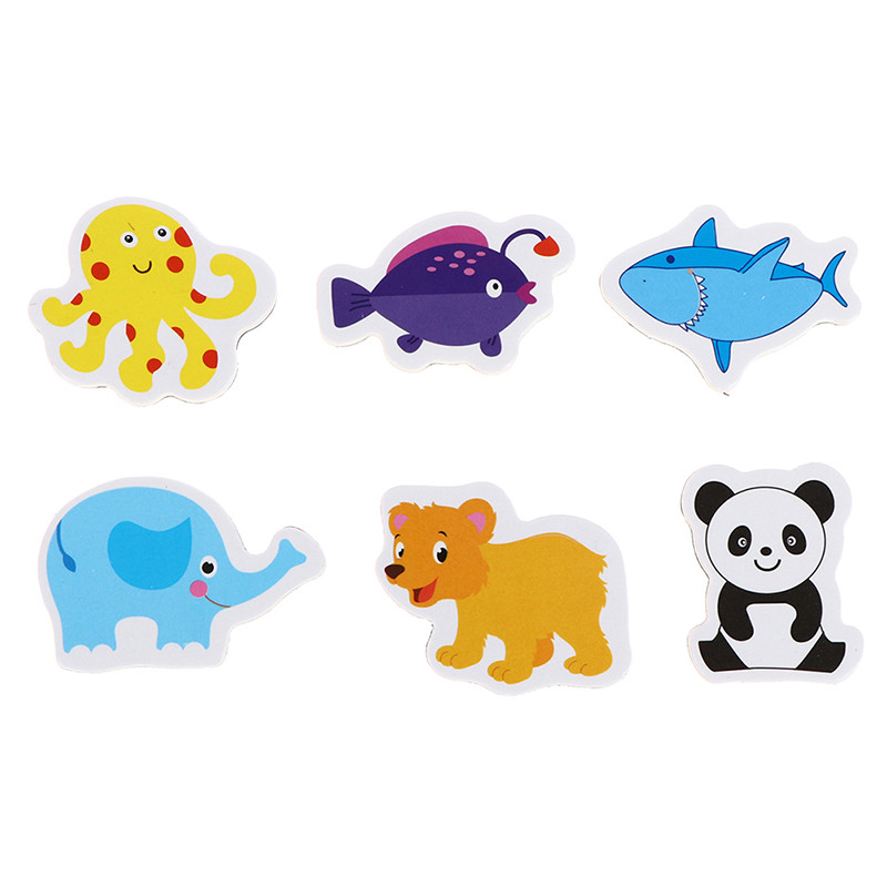 12kom šareni magnet za hladnjak Kreativne crtane 3D naljepnice Igračke Miks oceanske životinje Drvene
