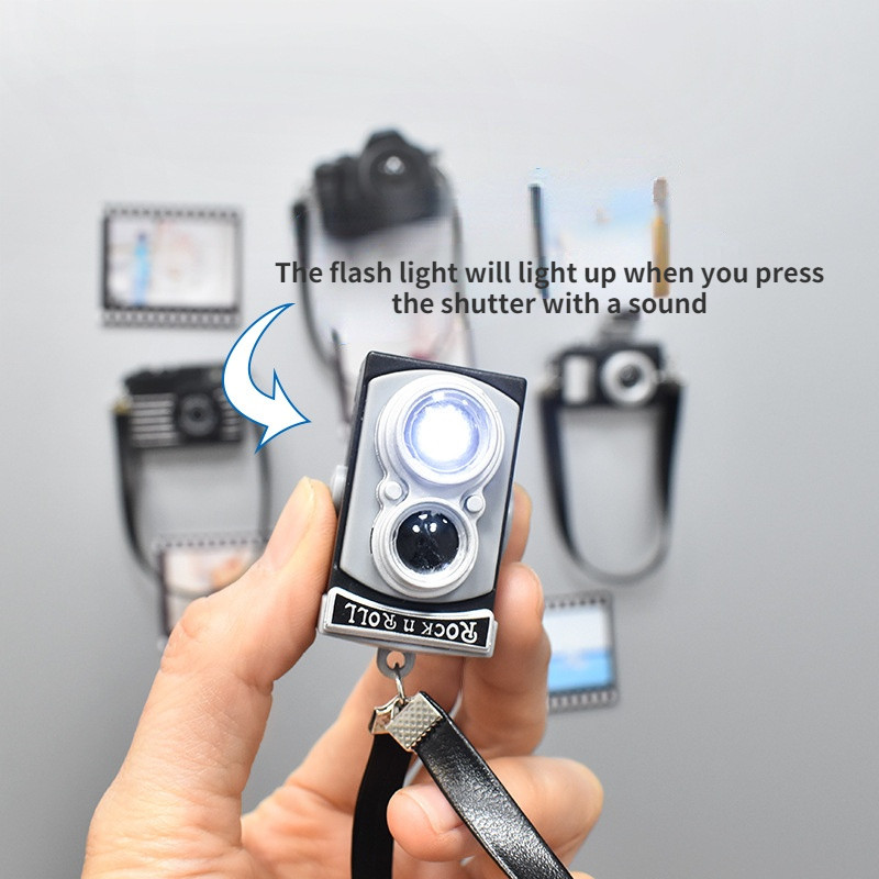 Retro fényképezőgép hűtő matrica mágnes 3D háromdimenziós személyiség mágnes mágnes konyhai lakberendezés