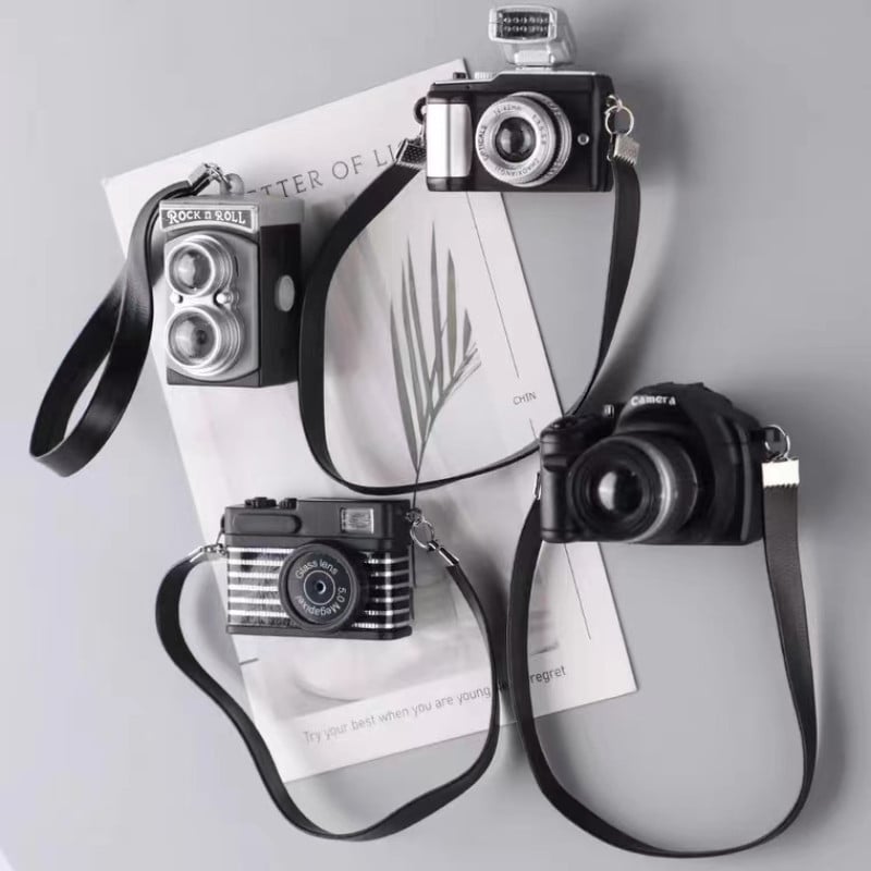 Retro fényképezőgép hűtő matrica mágnes 3D háromdimenziós személyiség mágnes mágnes konyhai lakberendezés