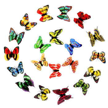 10бр. Изкуствена пеперуда Светещ магнит за хладилник за дома Коледна сватбена украса