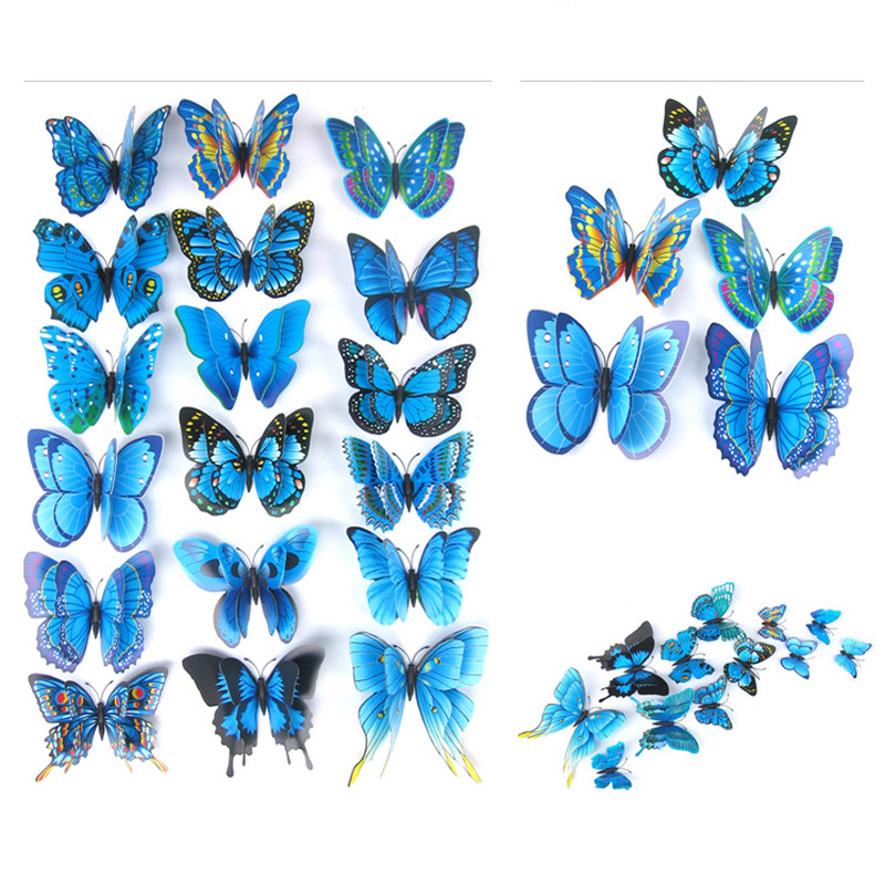 10gab Mākslīgā tauriņa gaismas ledusskapja magnēts mājas Ziemassvētku kāzu dekorēšanai