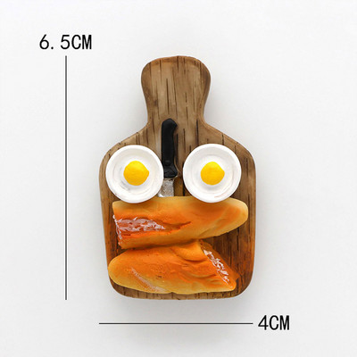 Simulācijas pārtikas piezīmes uzlīme Maizes cepeškrāsns Tomāts Olu Tējkanna Piens Mājas apdare Ledusskapja magnēts Dāvanu dekors virtuvei