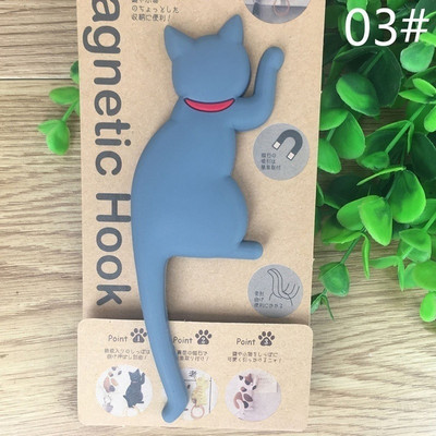 Jauns modes gudrs, radošs daudzfunkciju kaķa magnētiskais sienas stiprinājuma āķis Ledusskapja uzlīme Ledusskapja magnēts Dekors pakaramā turētāja āķis