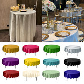 1gab satīna galdauts 57''90''120'' balts melns vienkrāsains kāzu dzimšanas dienas svinībām galda pārklājs apaļais galdauts mājas dekors