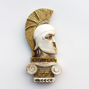 Гръцки туристически сувенири Магнит за хладилник Гръцко знаме Самурай Спартански шлем Ръчно рисуване Магнитни стикери за хладилник Идеи за подаръци
