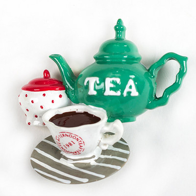 Kūrybinis animacinis filmas Popietės arbata Maisto derva trimačio dizaino šaldytuvo lipdukai Magnetinis pranešimas Namų dekoravimas