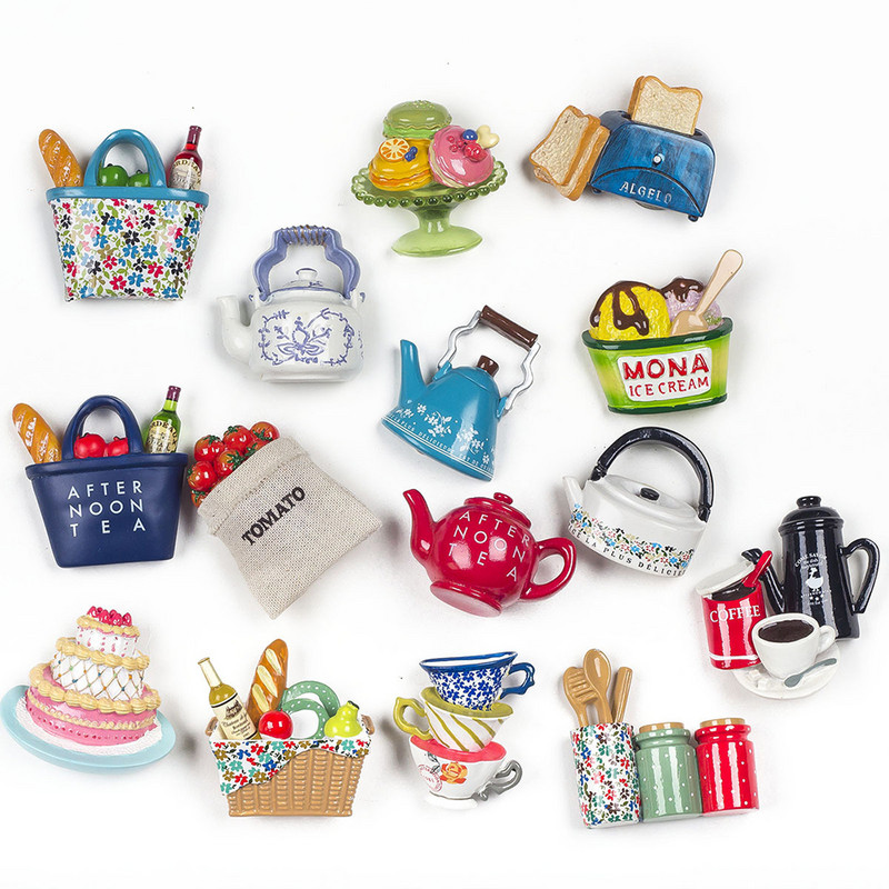 Kūrybinis animacinis filmas Popietės arbata Maisto derva trimačio dizaino šaldytuvo lipdukai Magnetinis pranešimas Namų dekoravimas