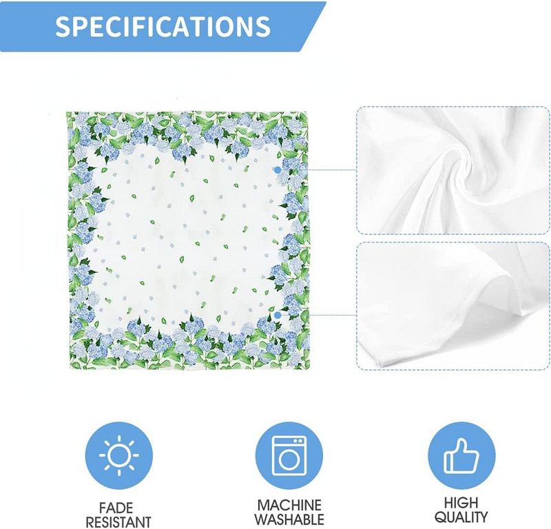 Pavasara akvareļa hortenzijas ziedu galdauts vasaras taisnstūrveida virtuves pretapaugšanas galda pārklājums kāzu ballītes galda noformējums