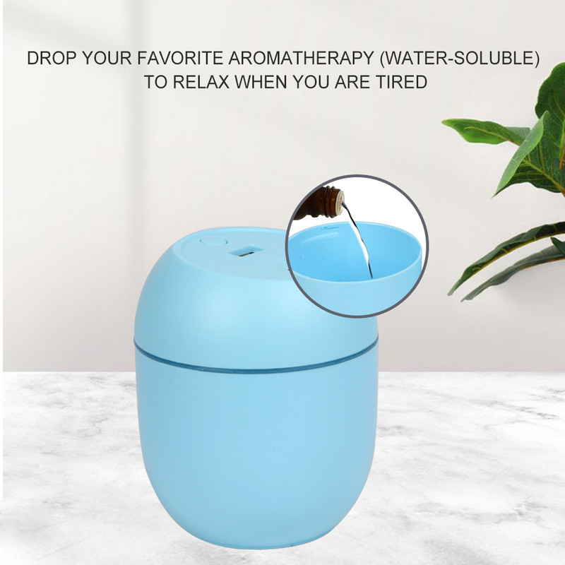 USB преносим овлажнител за въздух 250 мл дифузор за етерично масло 2 режима автоматично изключване с LED светлина за домашна кола машина за мъгла пара лицева машина