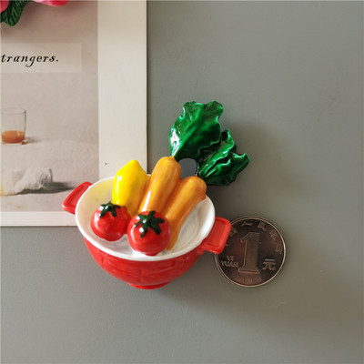 Vásároljon 5 darabot, kap 1 ételt Hűtőmágnesek Hot Dog Hasábburgonya Pizza hűtőszekrény Paszta Tojás Kenyér Hamburger Kukorica Hűtőszekrény matrica lakberendezés