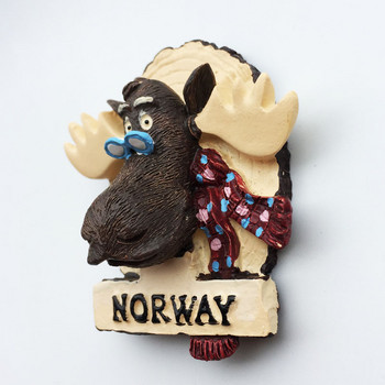 Αυτοκόλλητο Norway Magnetic Refrigerator Nordic Cute Cartoon Ζώο Polar Bear Elk Ψυγείο Μαγνήτες Nordkapp Διακόσμηση αναμνηστικών ταξιδιού