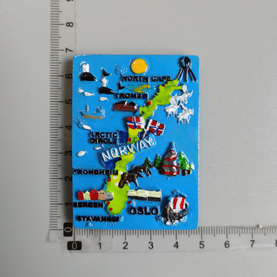 Norvēģijas magnētiskā ledusskapja uzlīme Ziemeļvalstu jauka multfilma dzīvnieks polārlācis alnis ledusskapja magnēti Nordkapp ceļojumu suvenīru dekors