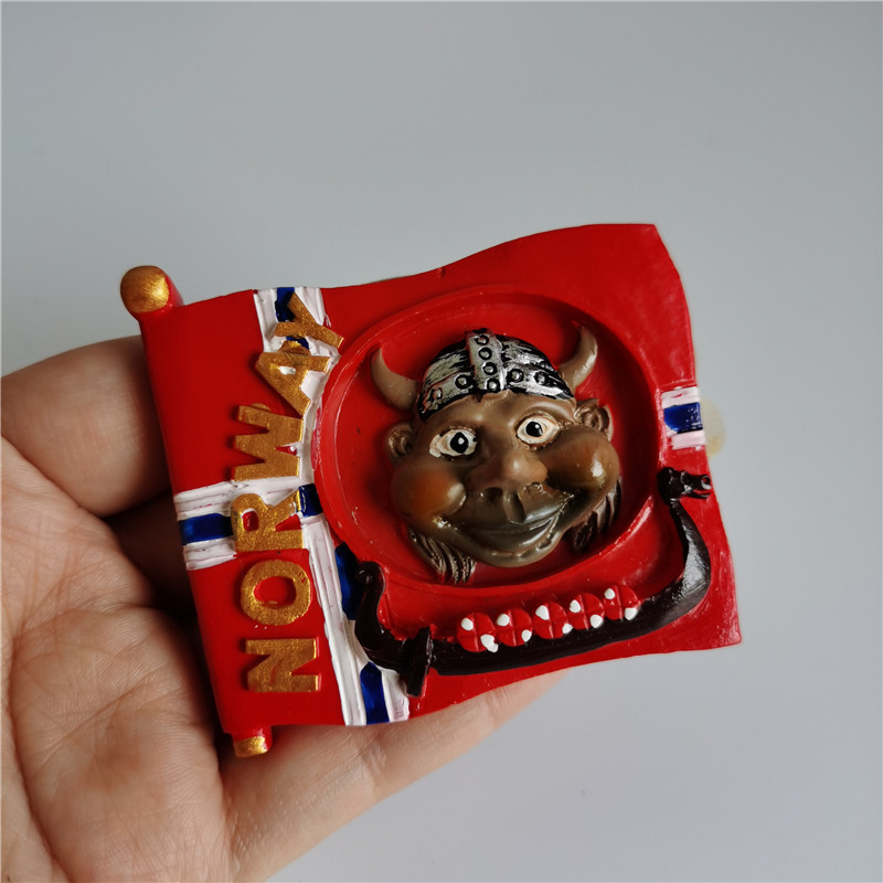 Norvēģijas magnētiskā ledusskapja uzlīme Ziemeļvalstu jauka multfilma dzīvnieks polārlācis alnis ledusskapja magnēti Nordkapp ceļojumu suvenīru dekors