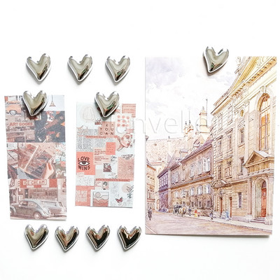 Maži meilės širdies šaldytuvo magnetai Mieli mini animacinių filmukų šaldytuvo lipdukai Puikūs dervos raudoni rožiniai maži magnetai nuotraukos žinutei