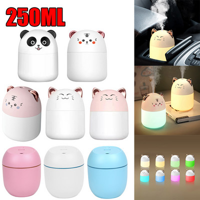 Mini 250ml Desktop Humidifier With Colorful Atmosphere Light Cold Mist Aroma Diffuser Home Bedroom Humidifier Purifies For Car