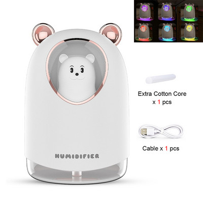 Mini 250 ml stalinis oro drėkintuvas su spalvingos atmosferos šviesos šalto miglos aromato difuzoriumi namų miegamojo oro drėkintuvas, skirtas automobiliui