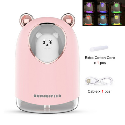 Mini 250 ml stalinis oro drėkintuvas su spalvingos atmosferos šviesos šalto miglos aromato difuzoriumi namų miegamojo oro drėkintuvas, skirtas automobiliui