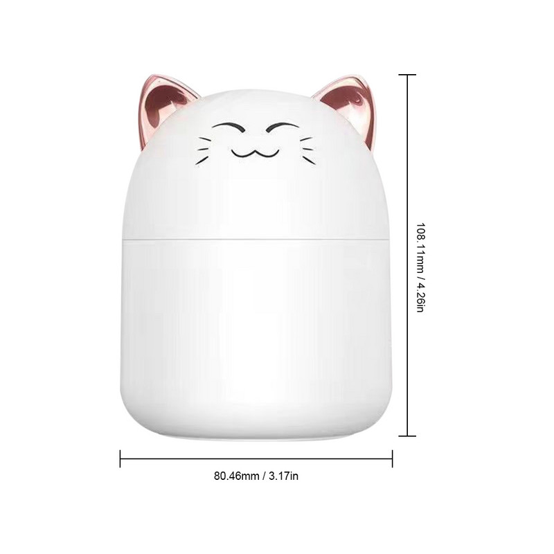 Mini 250 ml stalinis oro drėkintuvas su spalvingos atmosferos šviesos šalto miglos aromato difuzoriumi namų miegamojo oro drėkintuvas, skirtas automobiliui