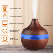 Elektrinis drėkintuvas Essential Aroma alyvos difuzorius Ultragarsinis medienos grūdų oro drėkintuvas USB Mini Mist Maker LED lemputė