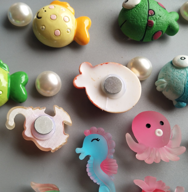 Rajzfilm tengeri állat hal Kreatív hűtőmágnesek mágnesek otthoni dekoráció aranyos mágnesek konyhai dekoráció