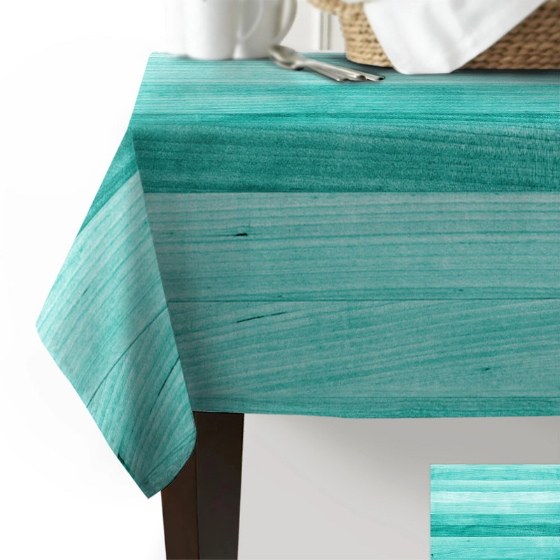 Türkiissinine puidust tahvel veekindel laudlina pühadepeokaunistus Ristkülikukujuline lauakate sünnipäevalaua laudlina