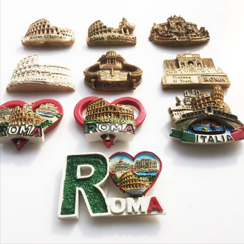 Roma Italy Landmark Fridge Magnet Tourist Souvenirs Colosseum Wishing Pool Magnetic Refrigerator Sticker Resin Crafts Collection