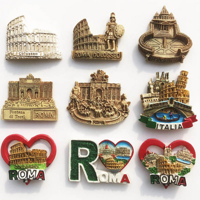 Roma Italia Reper Magnet pentru frigider Suveniruri turistice Colosseum Piscina cu dorințe Autocol magnetic pentru frigider Colecție de artizanat din rășină