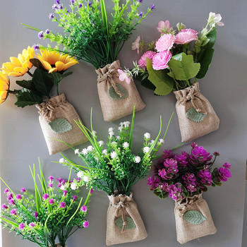 Αγοράστε 3 Πάρτε 1 τσάντα σεντόνια Τεχνητό λουλούδι Μαγνητικά αυτοκόλλητα DIY Simulation Flower Refrigerator Magnet Κουζίνα Δώρο Διακόσμηση σπιτιού