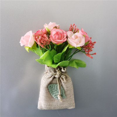 Αγοράστε 3 Πάρτε 1 τσάντα σεντόνια Τεχνητό λουλούδι Μαγνητικά αυτοκόλλητα DIY Simulation Flower Refrigerator Magnet Κουζίνα Δώρο Διακόσμηση σπιτιού