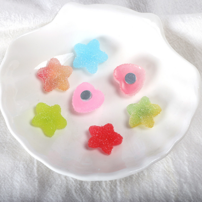 6gab Fruit Candy Resin Magnētiskā ledusskapja pasta Creative Home Accessories Simulation Magnetic Paste Food Magnet Paste