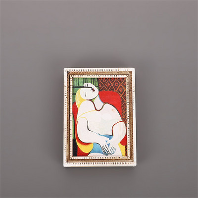 Pasaulē slavena glezna Ledusskapja magnēti Zvaigžņota debess Saulespuķe ar rāmi Ledusskapis Uzlīme Virtuve Mājas Dekorēšanas Dāvanas