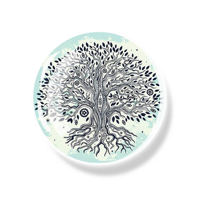 Dzīvības koks Ledusskapja magnēts 30 MM Yin Yang stikla kabošona magnētiskais ledusskapis Uzlīmes Baltā tāfele Ziņojumu piezīmju turētājs Mājas dekors