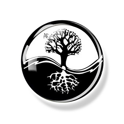 Dzīvības koks Ledusskapja magnēts 30 MM Yin Yang stikla kabošona magnētiskais ledusskapis Uzlīmes Baltā tāfele Ziņojumu piezīmju turētājs Mājas dekors