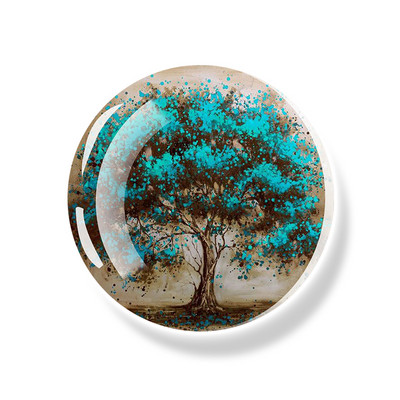 Dzīvības koks Ledusskapja magnēts 30 MM Yin Yang stikla kabošona magnētiskais ledusskapis Uzlīmes Baltā tāfele Ziņojumu piezīmju turētājs Mājas dekors