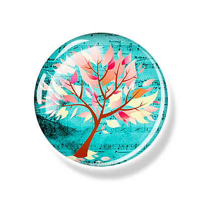 Dzīvības koks Ledusskapja magnēts 30 MM Yin Yang stikla kabošona magnētiskais ledusskapis Uzlīmes Baltā tāfele Ziņojumu piezīmju turētājs Mājas dekors