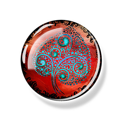 Dzīvības koks Ledusskapja magnēts 30 MM Yin Yang stikla kabošona magnētiskais ledusskapis Uzlīmes Baltā tāfele Ziņojumu piezīmju turētājs Mājas dekors