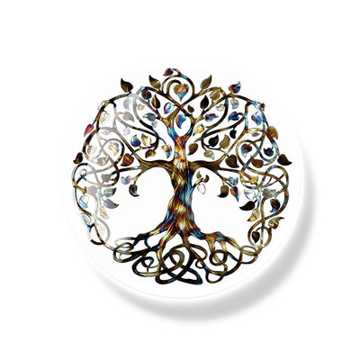 Dzīvības koks Ledusskapja magnēts 30 MM Yin Yang stikla kabošona magnētiskais ledusskapis Uzlīmes Baltā tāfele Ziņojumu piezīmju turētājs Mājas dekors