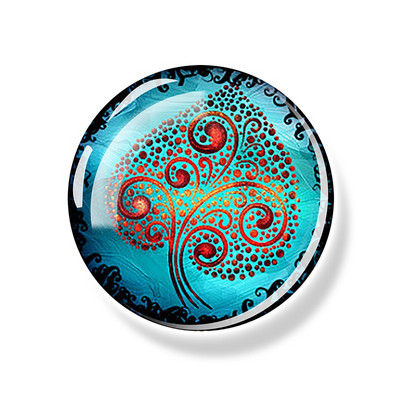 Dzīvības koks Ledusskapja magnēts 30 MM Yin Yang stikla kabošona magnētiskais ledusskapis Uzlīmes Baltā tāfele Ziņojumu piezīmju turētājs Mājas dekors